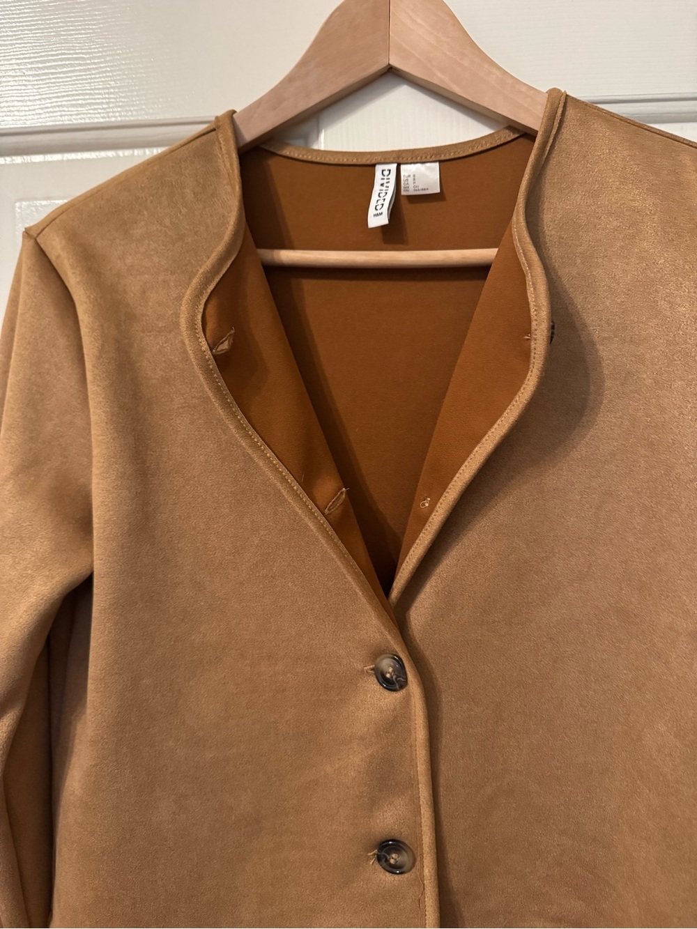 H&M Divided Camel Tan Suede-Look Cropped Jacket - Picture 4 of 6